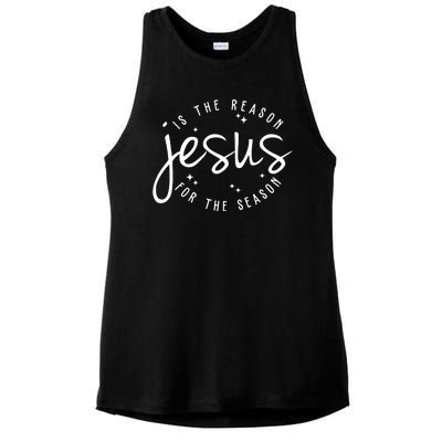 Jesus Is The Reason For The Season Holiday Ladies PosiCharge Tri-Blend Wicking Tank