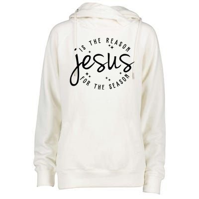 Jesus Is The Reason For The Season Holiday Womens Funnel Neck Pullover Hood