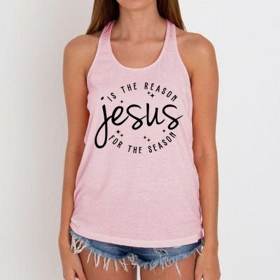 Jesus Is The Reason For The Season Holiday Women's Knotted Racerback Tank