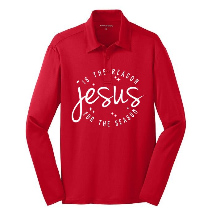 Jesus Is The Reason For The Season Holiday Silk Touch Performance Long Sleeve Polo