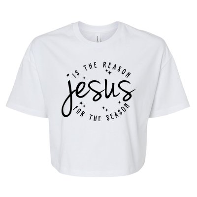 Jesus Is The Reason For The Season Holiday Bella+Canvas Jersey Crop Tee