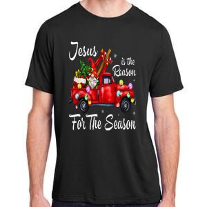 Jesus Is The Reason For The Season Christmas Red Truck Xmas Adult ChromaSoft Performance T-Shirt