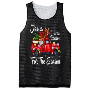 Jesus Is The Reason For The Season Christmas Red Truck Xmas Mesh Reversible Basketball Jersey Tank