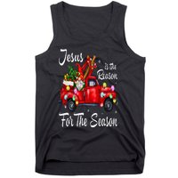 Jesus Is The Reason For The Season Christmas Red Truck Xmas Tank Top