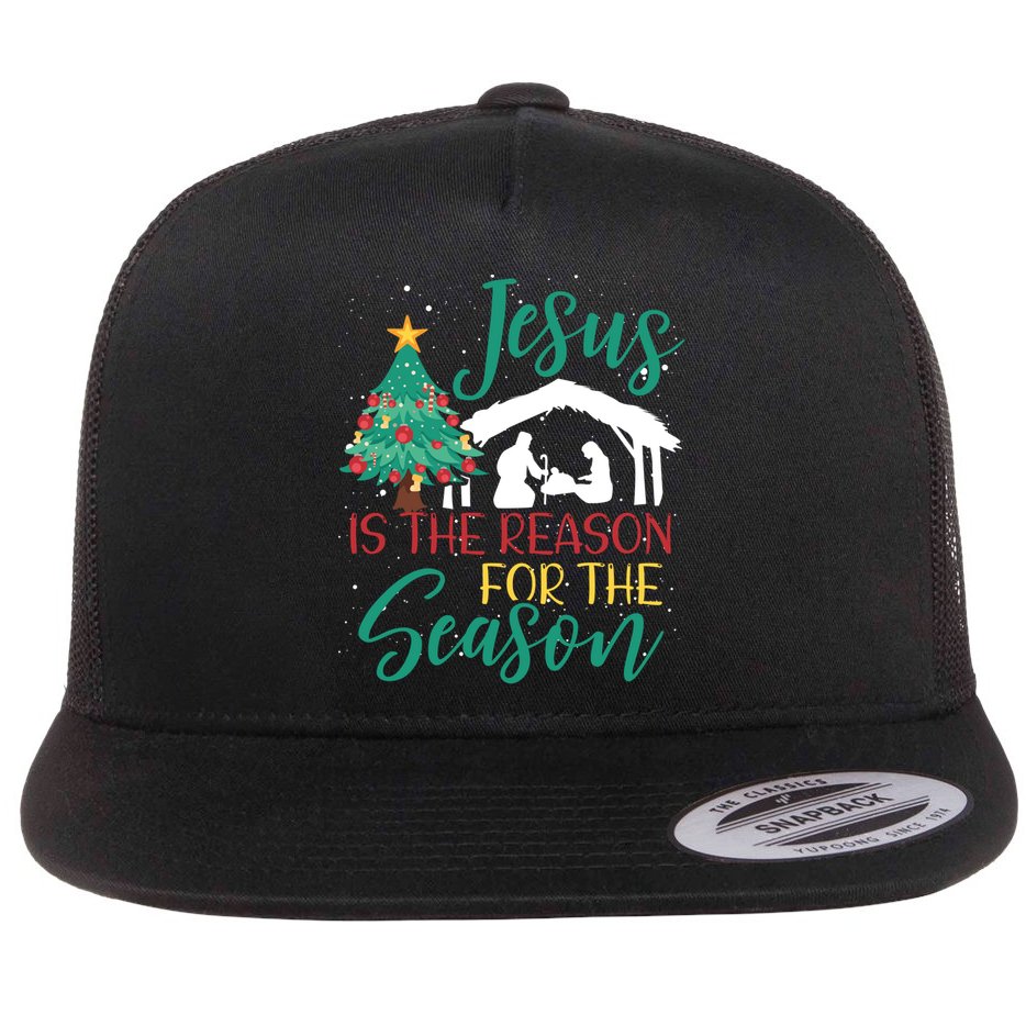 Jesus Is The Reason For The Season Christian Believer Gift Flat Bill Trucker Hat