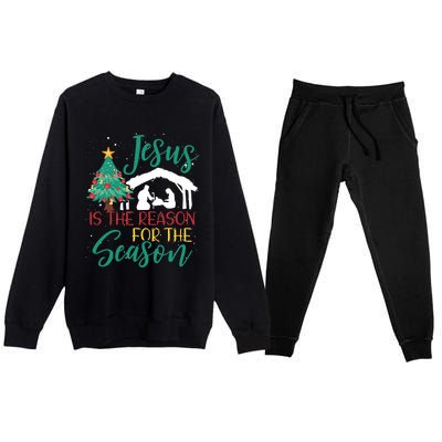 Jesus Is The Reason For The Season Christian Believer Gift Premium Crewneck Sweatsuit Set