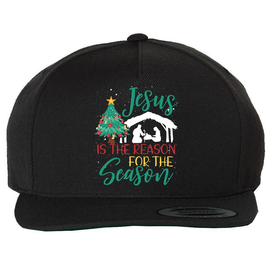 Jesus Is The Reason For The Season Christian Believer Gift Wool Snapback Cap