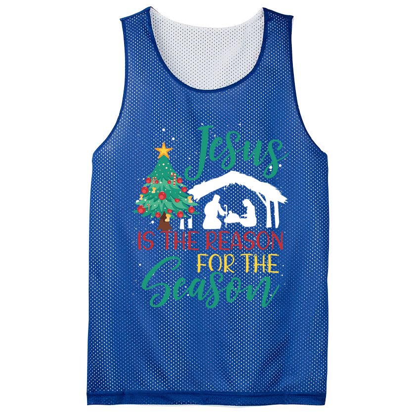 Jesus Is The Reason For The Season Christian Believer Gift Mesh Reversible Basketball Jersey Tank