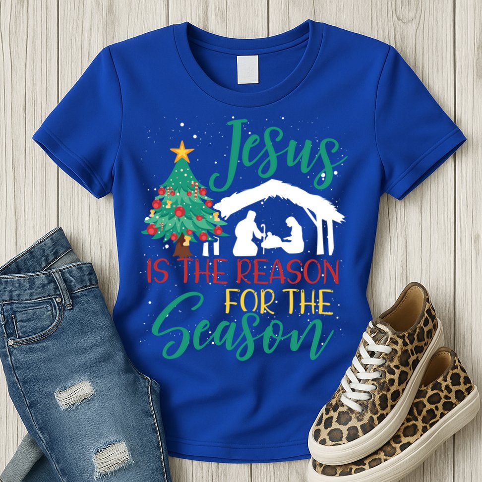 Jesus Is The Reason For The Season Christian Believer Gift Womens T-Shirt