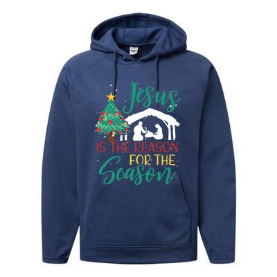 Jesus Is The Reason For The Season Christian Believer Gift Performance Fleece Hoodie