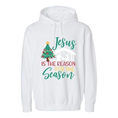 Jesus Is The Reason For The Season Christian Believer Gift Garment-Dyed Fleece Hoodie