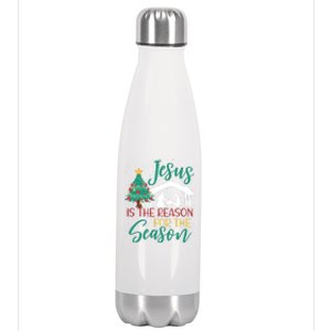 Jesus Is The Reason For The Season Christian Believer Gift Stainless Steel Insulated Water Bottle