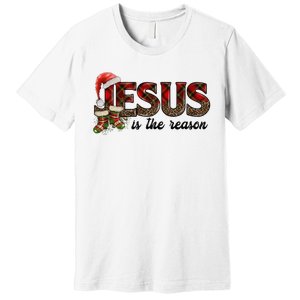 Jesus Is The Reason Santa Hat Christmas Pjs Xmas Pajamas Premium T-Shirt