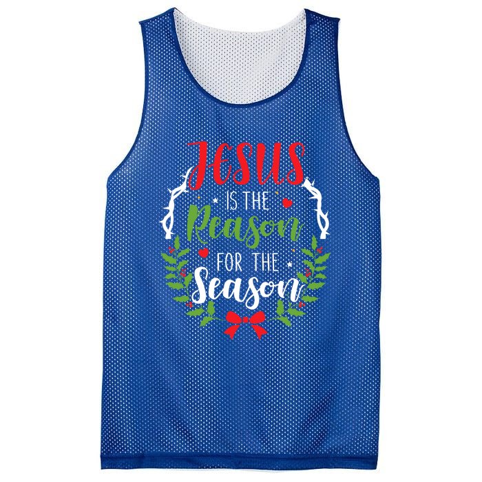 Jesus Is The Reason For The Season Christian Christmas Gift Mesh Reversible Basketball Jersey Tank