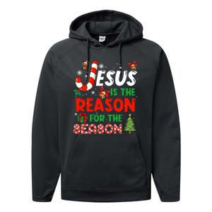 Jesus Is The Reason For The Season Faith Christmas Pajamas Performance Fleece Hoodie