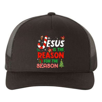 Jesus Is The Reason For The Season Faith Christmas Pajamas Yupoong Adult 5-Panel Trucker Hat