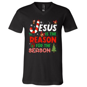 Jesus Is The Reason For The Season Faith Christmas Pajamas V-Neck T-Shirt