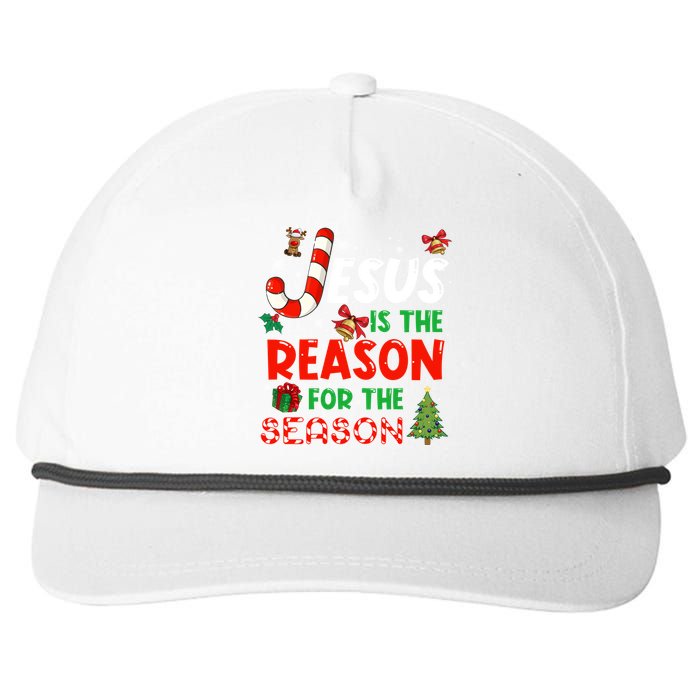 Jesus Is The Reason For The Season Faith Christmas Pajamas Snapback Five-Panel Rope Hat