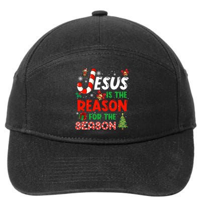 Jesus Is The Reason For The Season Faith Christmas Pajamas 7-Panel Snapback Hat