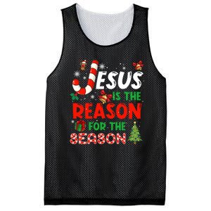 Jesus Is The Reason For The Season Faith Christmas Pajamas Mesh Reversible Basketball Jersey Tank