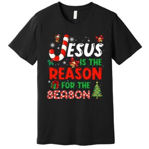 Jesus Is The Reason For The Season Faith Christmas Pajamas Premium T-Shirt