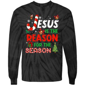 Jesus Is The Reason For The Season Faith Christmas Pajamas Tie-Dye Long Sleeve Shirt