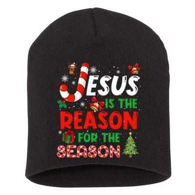 Jesus Is The Reason For The Season Faith Christmas Pajamas Short Acrylic Beanie