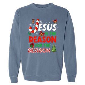 Jesus Is The Reason For The Season Faith Christmas Pajamas Garment-Dyed Sweatshirt