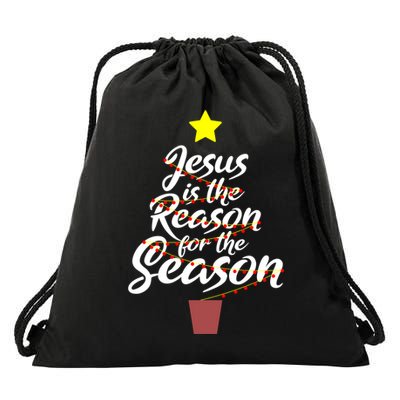 Jesus Is The Reason For The Season Faith Christmas Pajamas Drawstring Bag