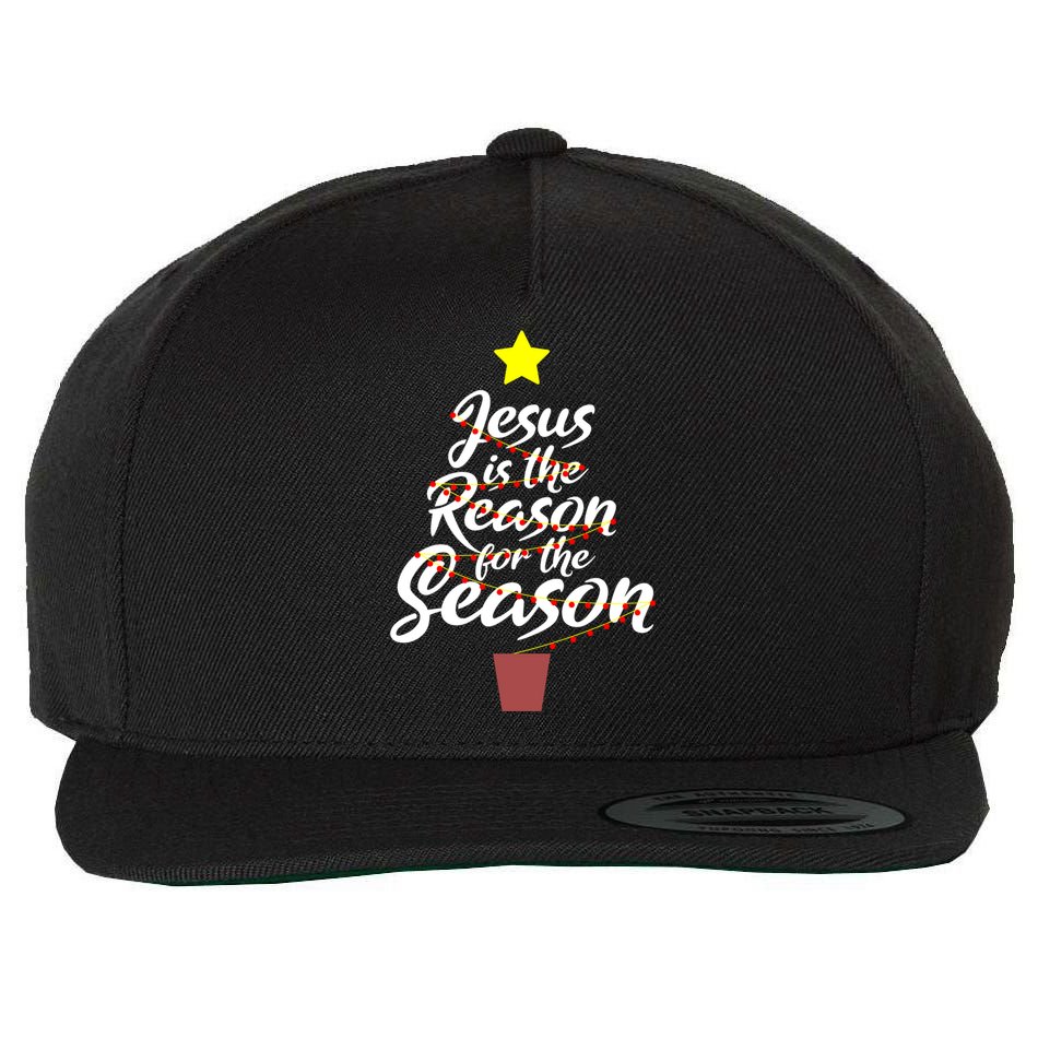 Jesus Is The Reason For The Season Faith Christmas Pajamas Wool Snapback Cap