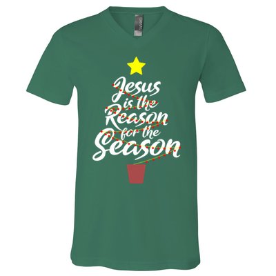 Jesus Is The Reason For The Season Faith Christmas Pajamas V-Neck T-Shirt