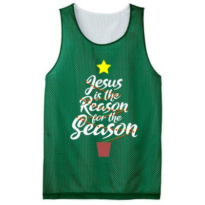 Jesus Is The Reason For The Season Faith Christmas Pajamas Mesh Reversible Basketball Jersey Tank