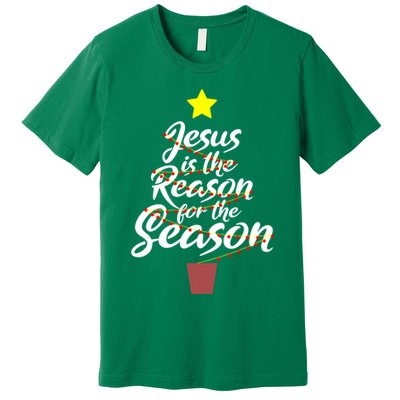 Jesus Is The Reason For The Season Faith Christmas Pajamas Premium T-Shirt