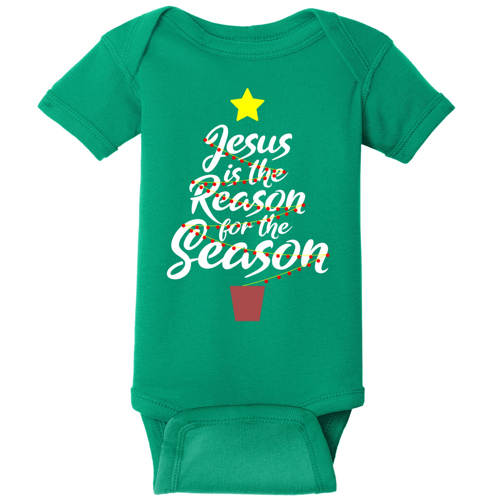 Jesus Is The Reason For The Season Faith Christmas Pajamas Baby Bodysuit