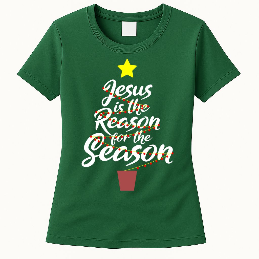 Jesus Is The Reason For The Season Faith Christmas Pajamas Womens T-Shirt