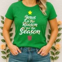 Jesus Is The Reason For The Season Faith Christmas Pajamas Womens T-Shirt