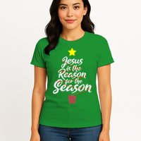 Jesus Is The Reason For The Season Faith Christmas Pajamas Womens T-Shirt