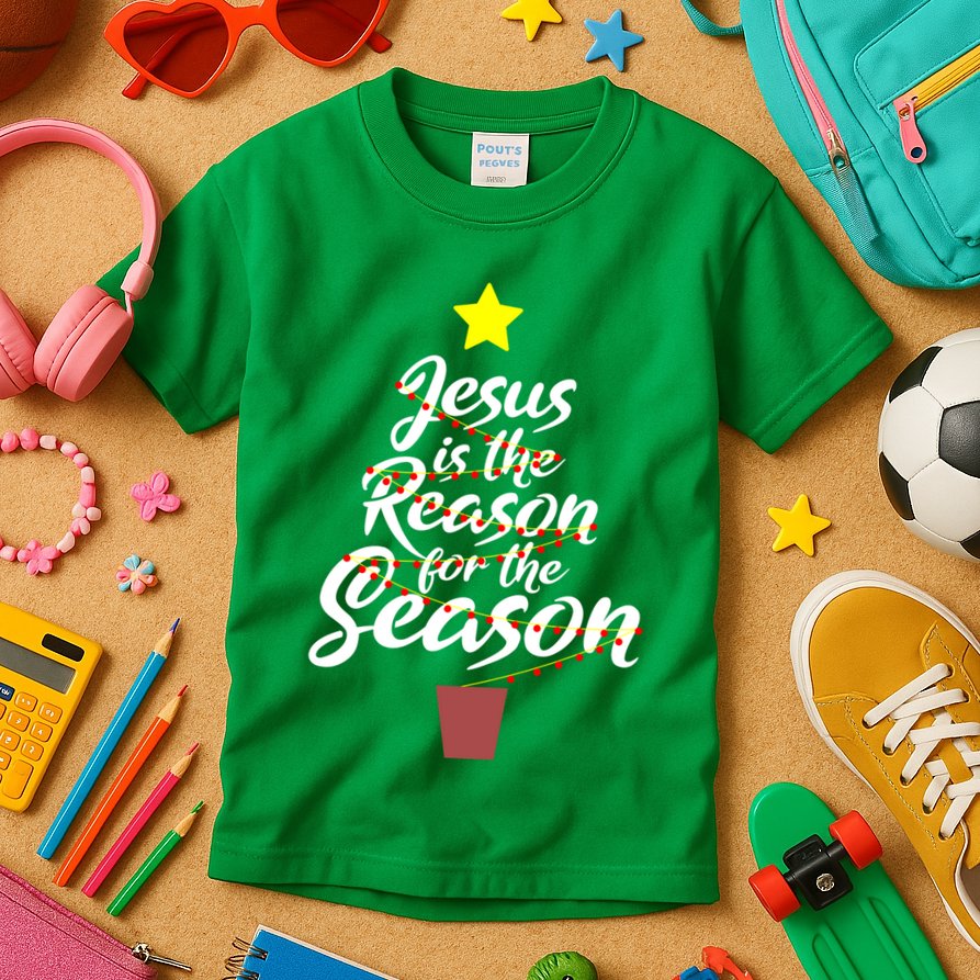 Jesus Is The Reason For The Season Faith Christmas Pajamas Kids T-Shirt