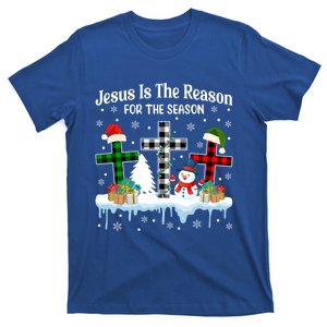 Jesus Is The Reason For The Season Christian Christmas Plaid Gift T-Shirt