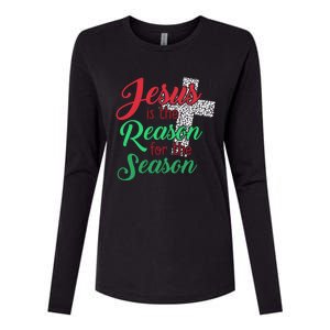 Jesus Is The Reason For The Season Christian Christmas Quote Gift Womens Cotton Relaxed Long Sleeve T-Shirt