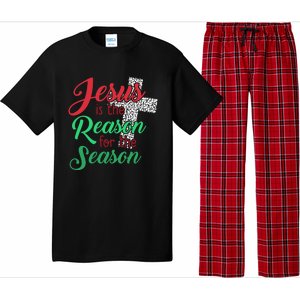 Jesus Is The Reason For The Season Christian Christmas Quote Gift Pajama Set