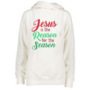 Jesus Is The Reason For The Season Christian Christmas Quote Gift Womens Funnel Neck Pullover Hood