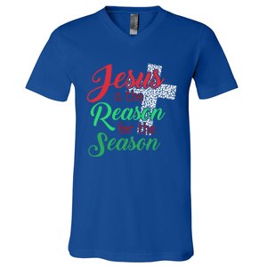 Jesus Is The Reason For The Season Christian Christmas Quote Gift V-Neck T-Shirt