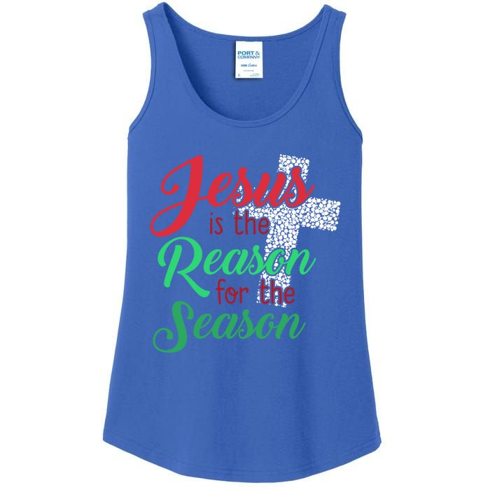 Jesus Is The Reason For The Season Christian Christmas Quote Gift Ladies Essential Tank