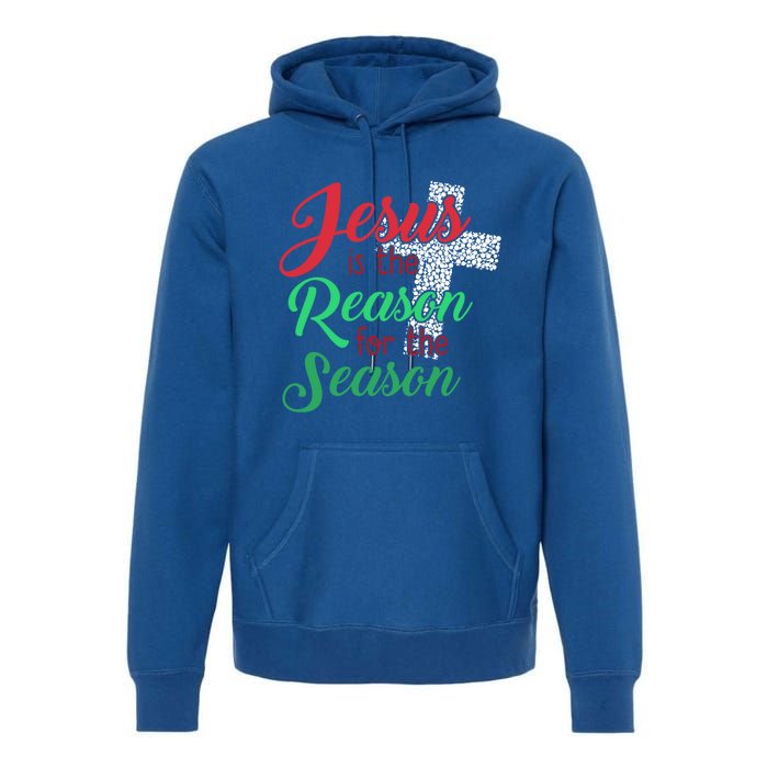 Jesus Is The Reason For The Season Christian Christmas Quote Gift Premium Hoodie