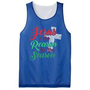 Jesus Is The Reason For The Season Christian Christmas Quote Gift Mesh Reversible Basketball Jersey Tank