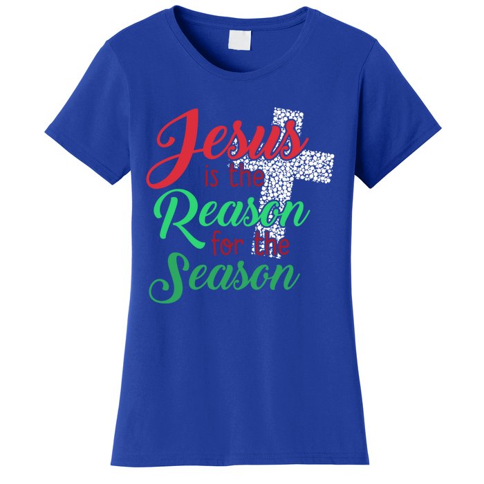 Jesus Is The Reason For The Season Christian Christmas Quote Gift Women's T-Shirt