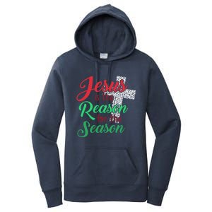 Jesus Is The Reason For The Season Christian Christmas Quote Gift Women's Pullover Hoodie