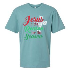 Jesus Is The Reason For The Season Christian Christmas Quote Gift Sueded Cloud Jersey T-Shirt