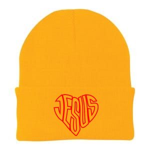 JESUS In The Shape Of A Heart Knit Cap Winter Beanie